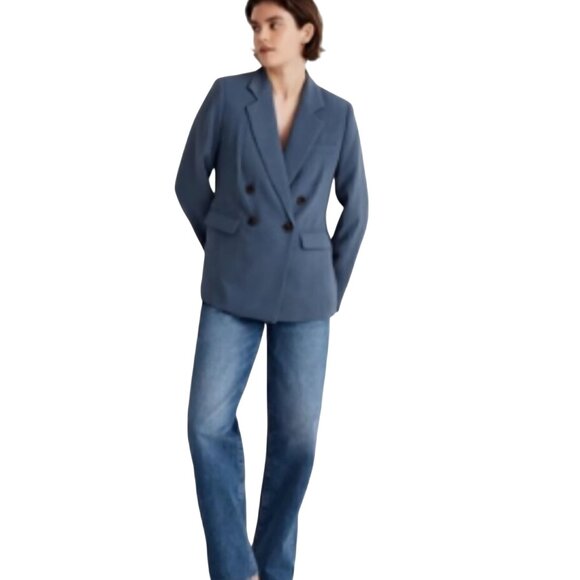 Madewell Rosedale Blazer Crepe Nighttime Blue Double Breasted 2023 Size 8 - Picture 6 of 11